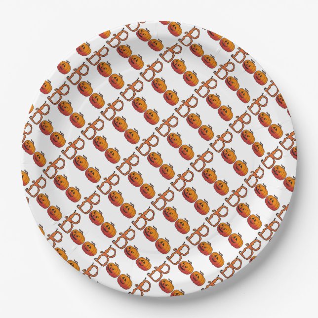 Paper Plates 9"/Boo with Pumpkins (Front)