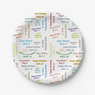 Paper Plates April, 12 Birthday