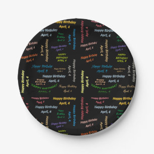 Paper Plates April, 4 Birthday