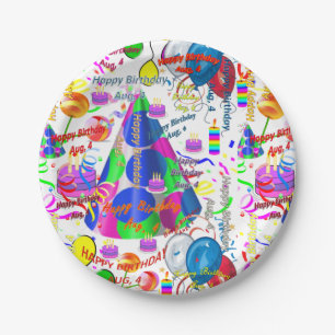 Paper Plates August, 4 Birthday