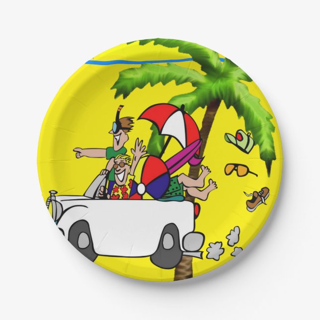 Paper Plates, Beach Fun Plate (Front)