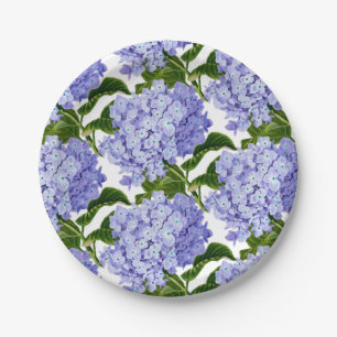Paper Plates-Blue Hydrangeas Plate