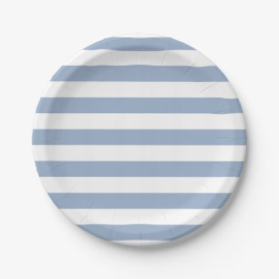 Paper Plates, Blue & White Stripe Birthday Paper Plate