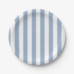 Paper Plates, Blue & White Stripe Birthday Paper Plate