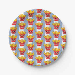 Paper Plates, Blue & White Stripe French Fries Plate