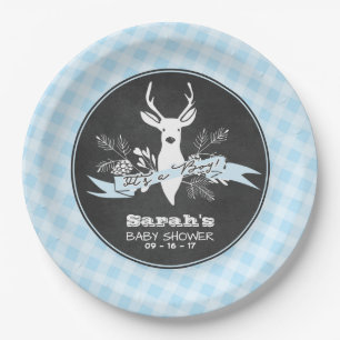 Paper Plates - Blue Woodland Baby Shower