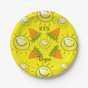 Paper Plates, Carrots Sun 100% Vegan Yellow Plate