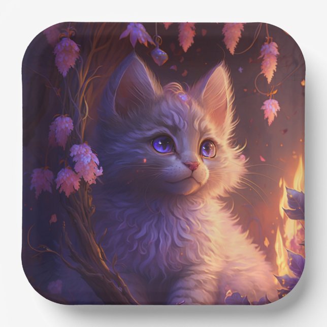 Paper plates cat Flower (Front)