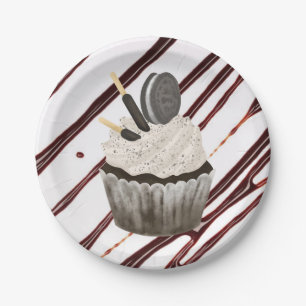 Paper Plates,  Chocolate Cupcake Fudge  Plate