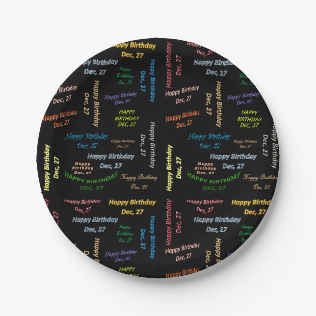 Paper Plates December, 27 Birthday (Front)