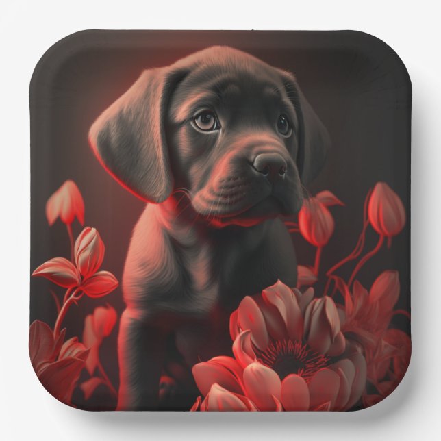Paper plates dog Flower (Front)