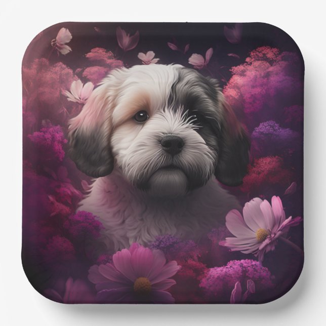 Paper plates dog Flower (Front)