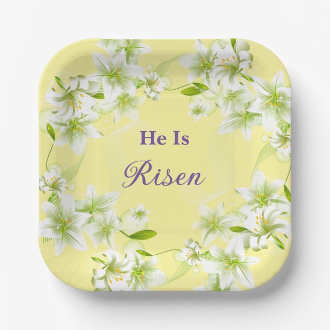 Paper Plates-Easter Lilies  Paper Plates (Front)