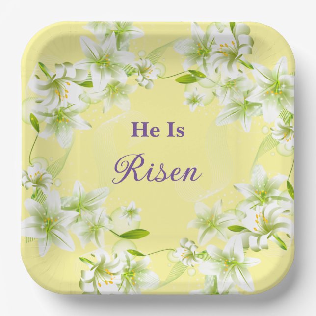 Paper Plates-Easter Lilies  Paper Plates (Front)