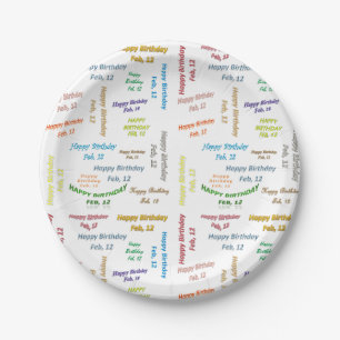Paper Plates February, 12 Birthday