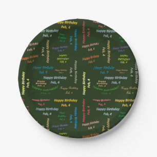 Paper Plates February, 4 Birthday