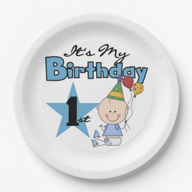 Paper Plates/First Birthday Plate (Front)