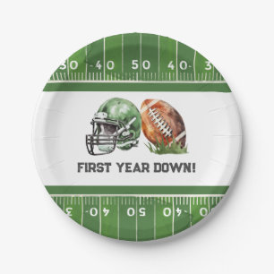 Paper Plates Football Theme, Sports Birthday