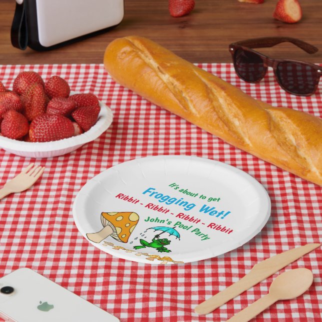 Paper Plates, Frog, Ribbit Mushroom Paper Plates (Picnic)