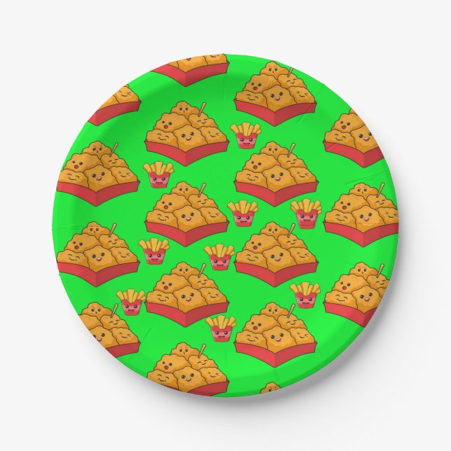 Paper Plates, Green Chicken Nuggets  Paper Plate (Front)