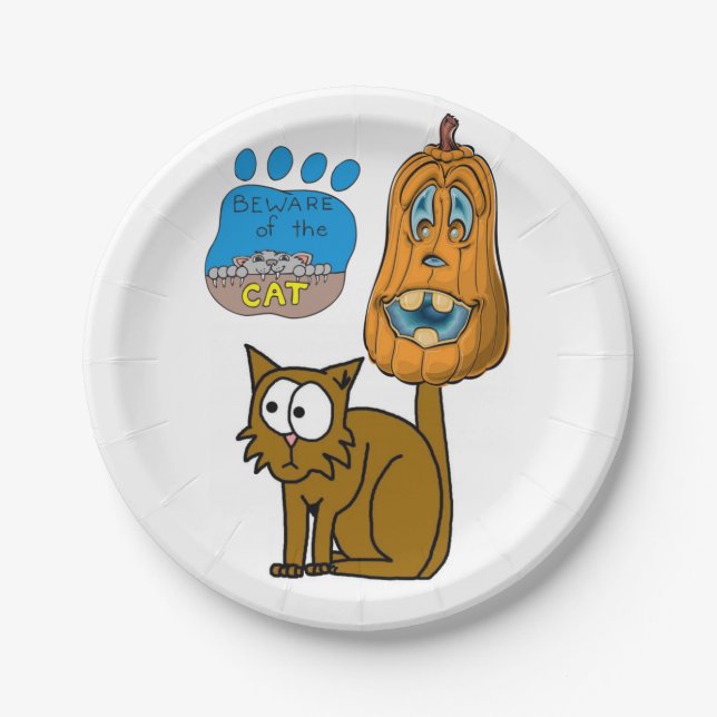 Paper plates Halloween, Cat (Front)