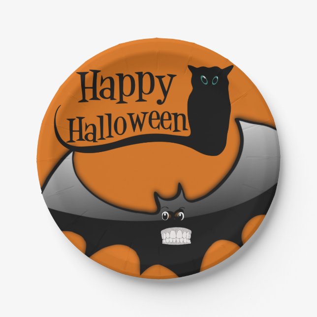 Paper plates Halloween, Happy Halloween (Front)