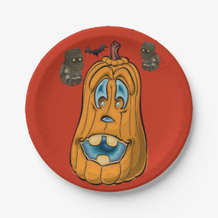 Paper plates Halloween, Pumpkin