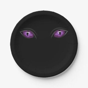 Paper plates Halloween, Purple Eyes