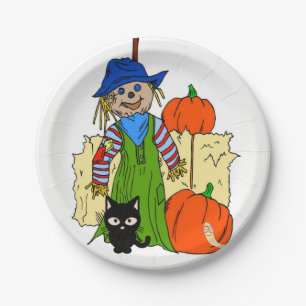 Paper plates Halloween, Scarecrow