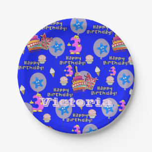 Paper Plates, Happy 3rd Birthday #3 Balloons Plate