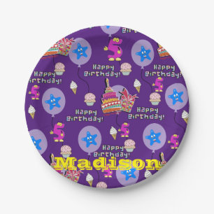 Paper Plates, Happy 5th Birthday #5 Balloons Plate