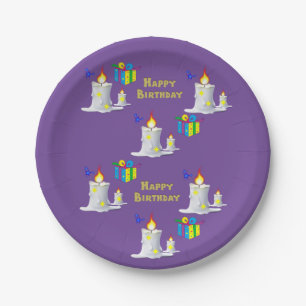 Paper Plates, Happy Birthday Candles Paper Plate