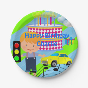 Paper Plates, Happy Birthday Car Boy Cake Plate