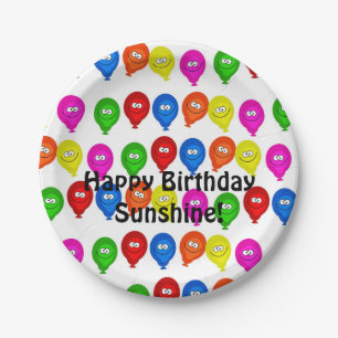 Paper Plates, Happy Birthday Colourful Balloons Plate