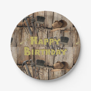 Paper Plates, Happy Birthday Country Tools Plate
