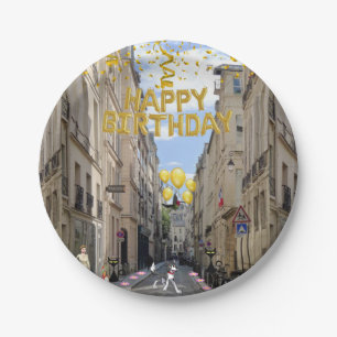 Paper Plates, Happy Birthday France Dog Plate