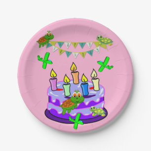 Paper Plates, Happy Birthday Green Turtles Plate