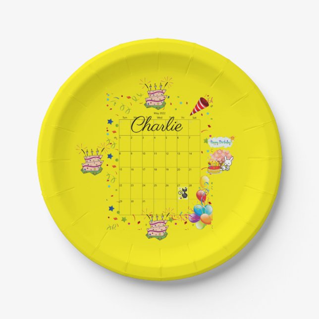 Paper Plates, Happy Birthday May 2022  Paper Plate (Front)