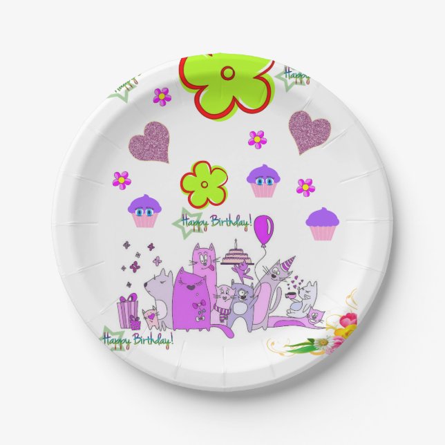 Paper Plates, Happy Birthday Paper Plates  (Front)