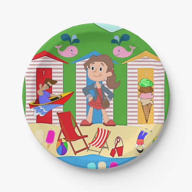 Paper Plates, Ice Cream Beach Fun Paper Plate (Front)