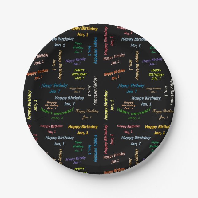 Paper Plates January, 1 Birthday (Front)