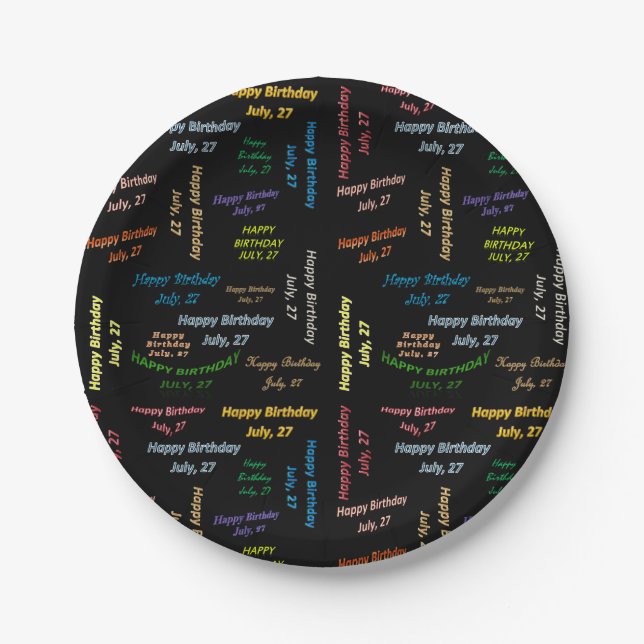 Paper Plates July, 27 Birthday (Front)