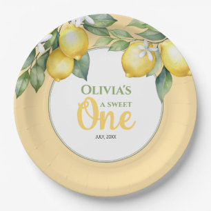 Paper Plates Lemon citrus 1st birthday.