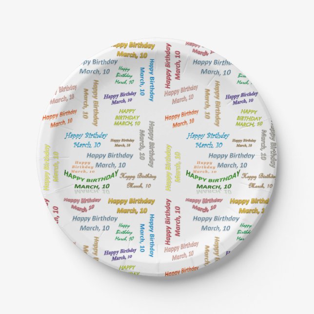 Paper Plates March, 10 Birthday (Front)