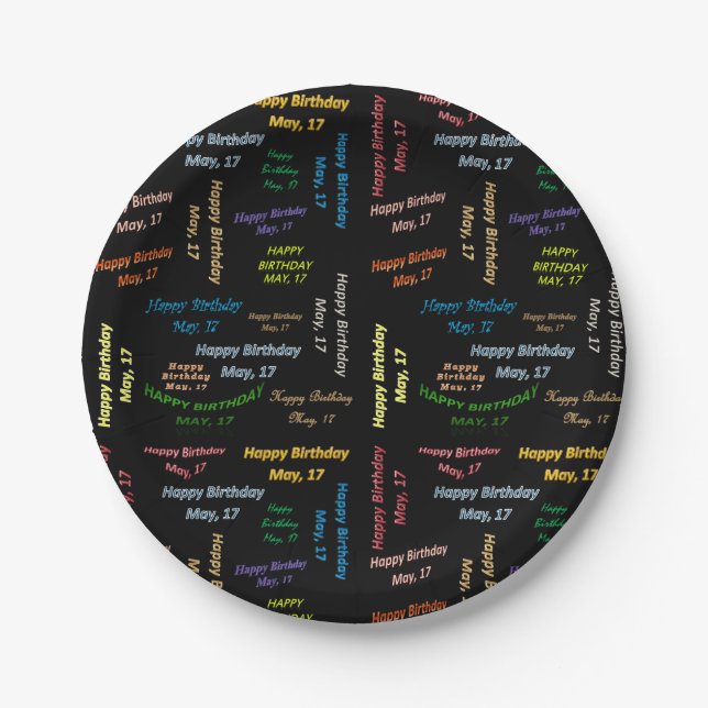 Paper Plates May, 17 Birthday (Front)