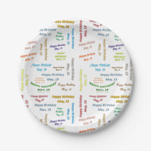 Paper Plates May, 19 Birthday