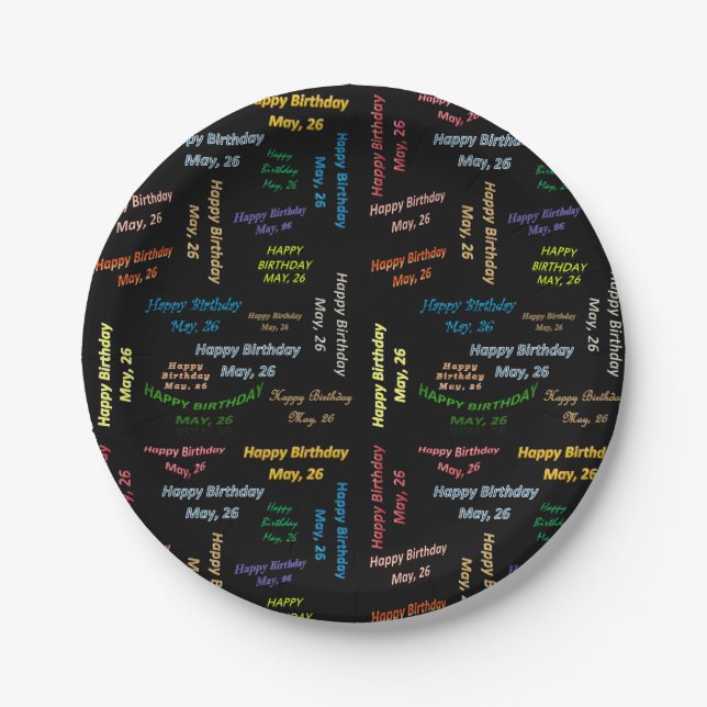 Paper Plates May, 26 Birthday (Front)