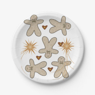 Paper Plates, Merry Christmas Gingerbread Man Paper Plate