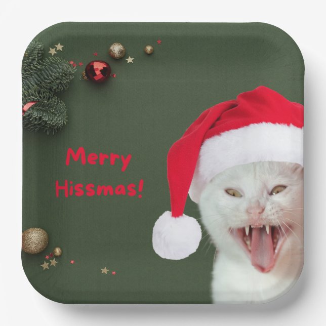 Paper Plates, Merry Hissmas Wishes Paper Plate (Front)