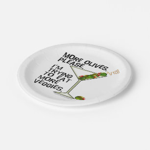 PAPER PLATES - More Olives. Eating Veggies!